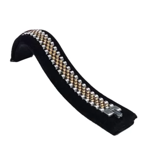 دستبند طرح رولکس طلایی نقره ای سایز L
