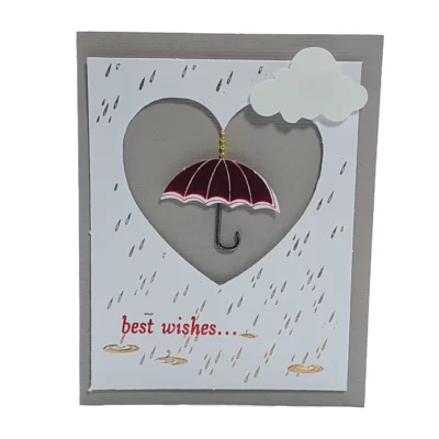 کارت پستال عاشقانه طرح چتر قرمز